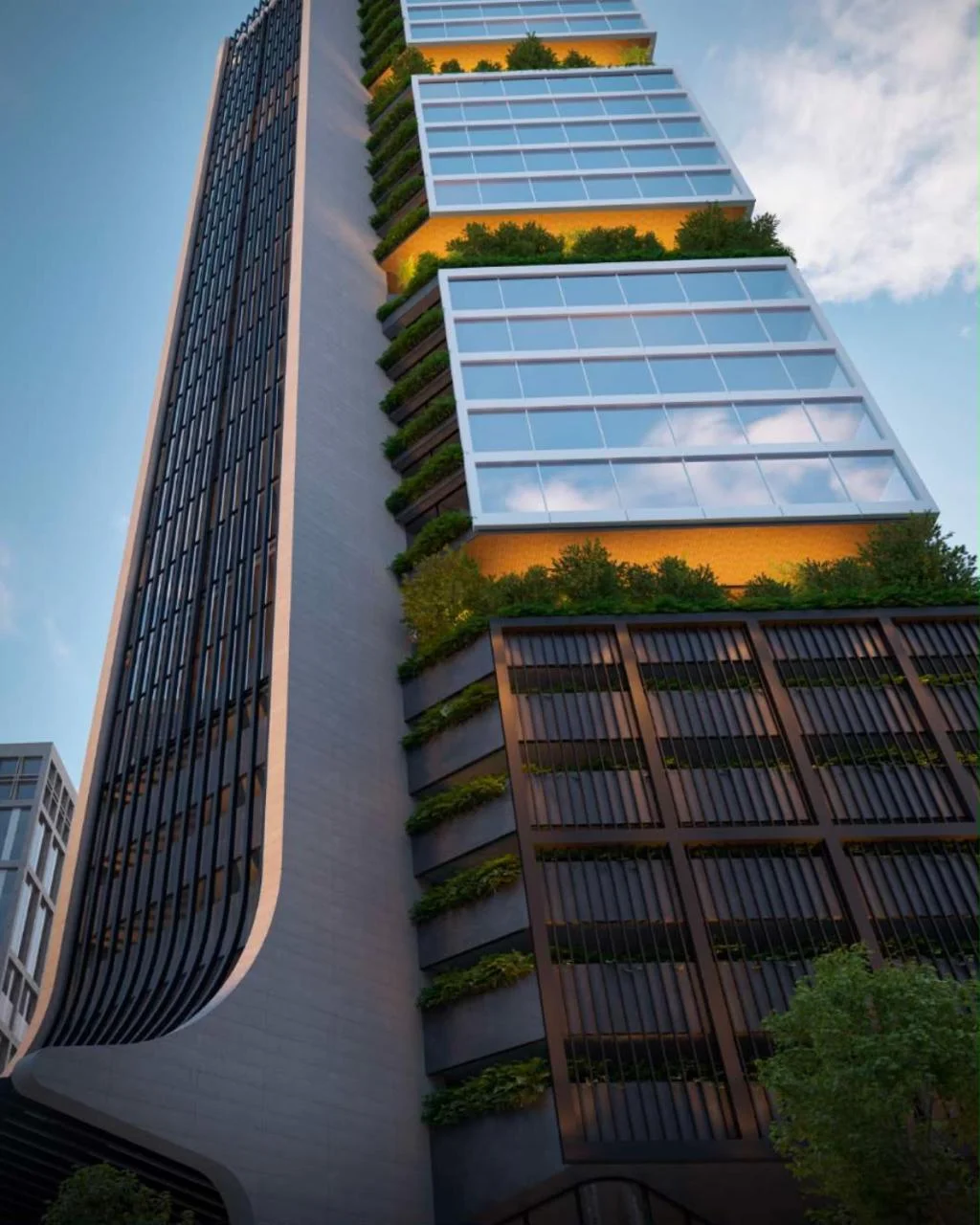 Arquitectura contemporánea de la nueva torre corporativa
